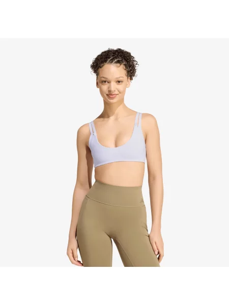 Adidas Špotni nedrček Optime Workout Reversible Twist Light Support Bra Svetlo vijolična