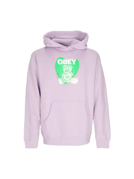 Bluza z kapturem Obey polarowa z kapturem fioletowa