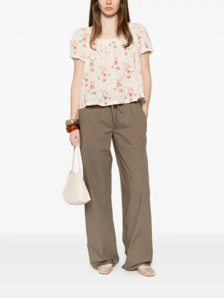 Bluză Dôen cu model floral cu imagine maro