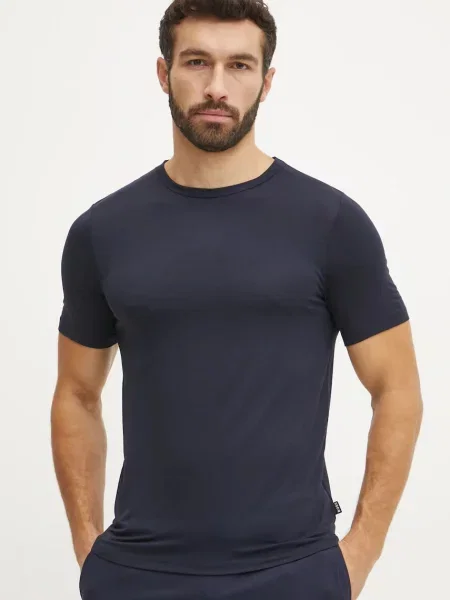 BOSS tricou bărbați bleumarin uni