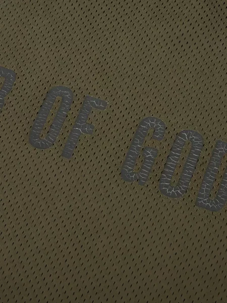 Мрежеста тениска Fear Of God Essentials с принт зелено