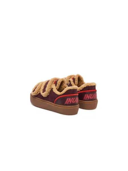 Superge Inuikii Lila Shearling Low Velcro Bordo rdeča