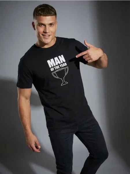 Sinsay tričko s nápisem černá