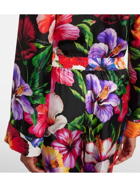 Saténové kvetinové palazzo nohavice Dolce&gabbana