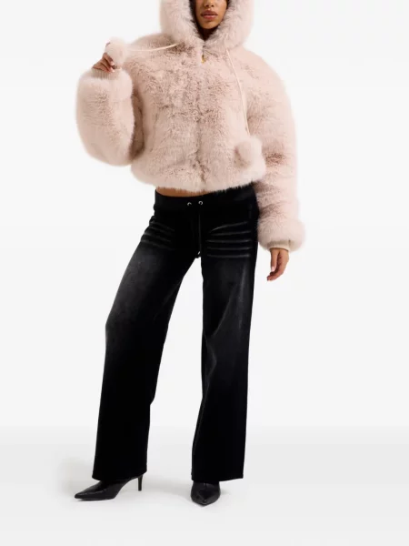 Яке Juicy Couture с качулка с козина розово