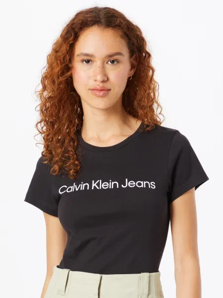 Calvin Klein Jeans Tricou negru alb