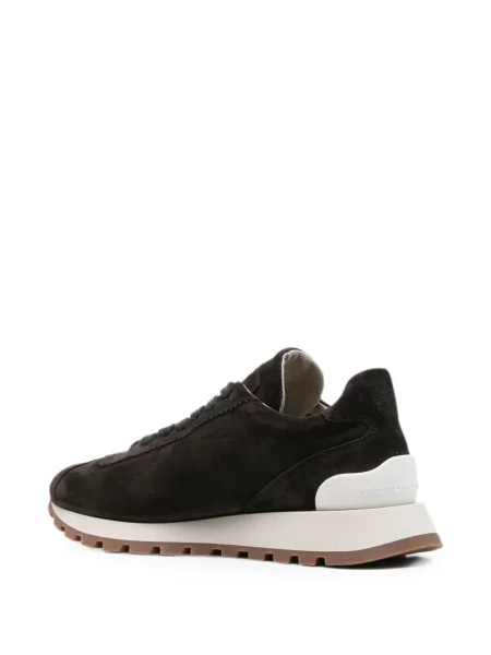 Sneakerși Brunello Cucinelli din piele de căprioară maro