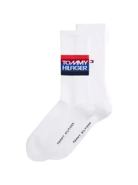 Șosete Tommy Hilfiger cu imagine alb
