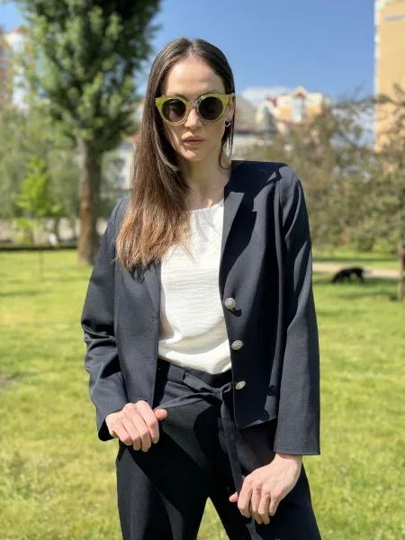 CAT ORANGE Жакет Темно-синій Бавовна/віскоза синій