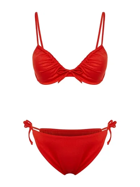 Trendyol Costum de baie două piese roșu