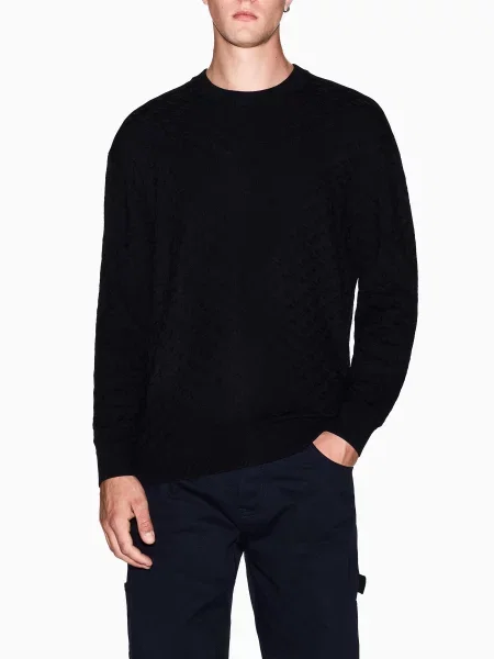 Джемпер Armani Exchange віскоза/поліамід чорний