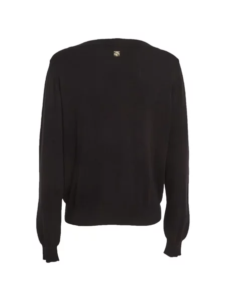 Pulover Cavalli Class cu broderie negru
