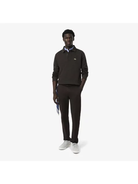 Lacoste Spodnie Chino O Dopasowanym Kroju Z Elastycznej Bawełny brązowy
