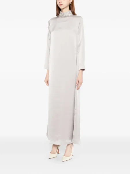 Rochie maxi Shatha Essa de cristal de costum gri