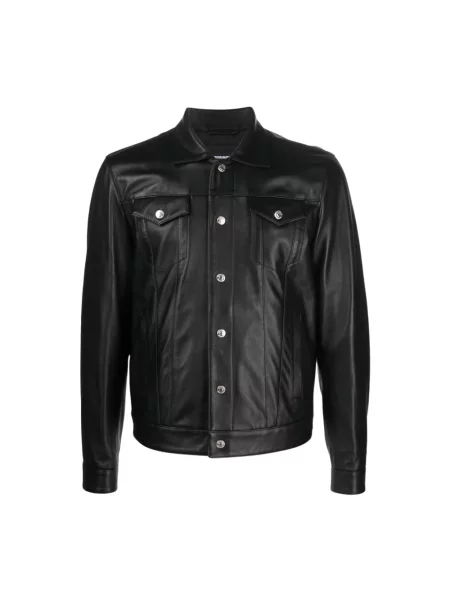 Kurtka skórzana Dsquared2 czarna