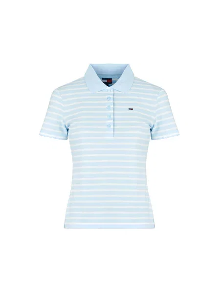 Polo majica Tommy Jeans s kratkimi rokavi modra