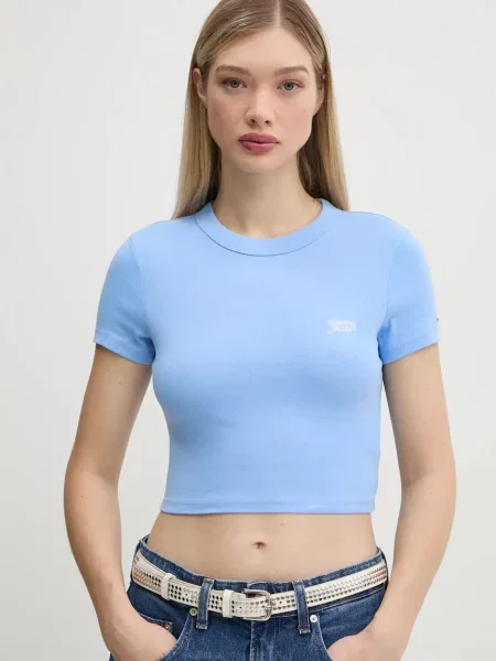 Тениска Tommy Jeans синьо