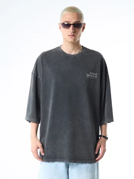 VAMOS CLO Tricou negru alb