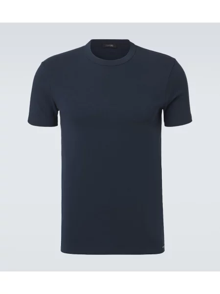 Tricou Tom Ford din jerseu albastru
