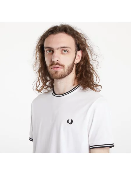 T-shirt FRED PERRY Twin Tipped T-Shirt White M biała