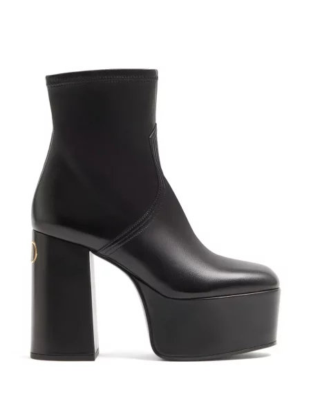 Cizme scurte Valentino Garavani cu platformă stretch negru