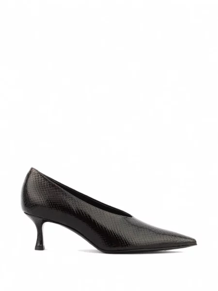 Pantofi cu toc Paul Warmer din piele cu model piele de șarpe maro