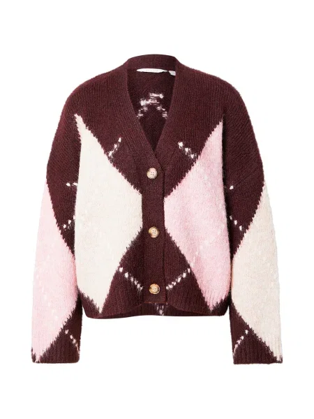 Noella Geacă tricotată Laiana roz / roșu vin alb