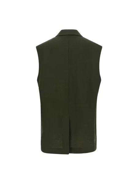 Lniana kamizelka Max Mara Studio zielona