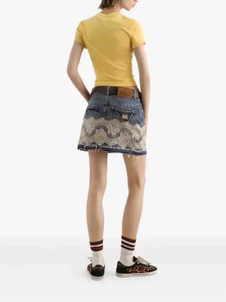 Mini fusta mini Dolce & Gabbana din dantelă mini albastru