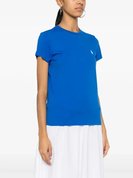 Поло тениска Polo Ralph Lauren бродирана на райета синьо