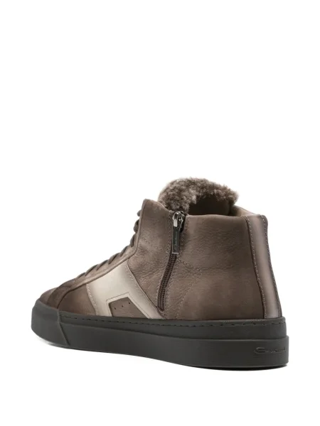 Sneakerși Santoni din piele maro