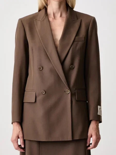Шерстяной двубортный пиджак Mm6 Maison Margiela