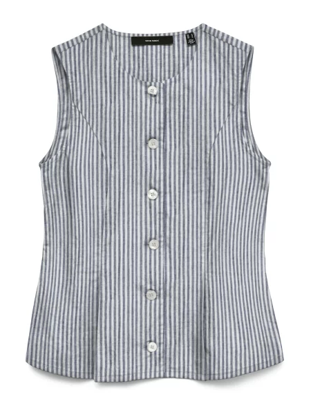 VERO MODA Vestă VMSELMA bleumarin alb