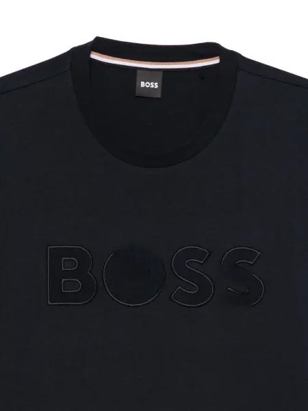 Tricou Boss cu broderie albastru