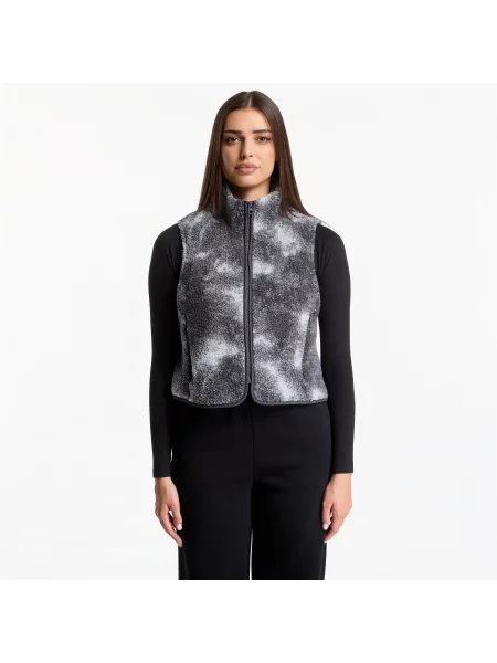 Елек Urban Classics Printed Sherpa Vest Grey Tie Dye M сиво
