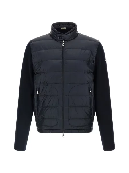 Плетено оребрен яке Moncler синьо