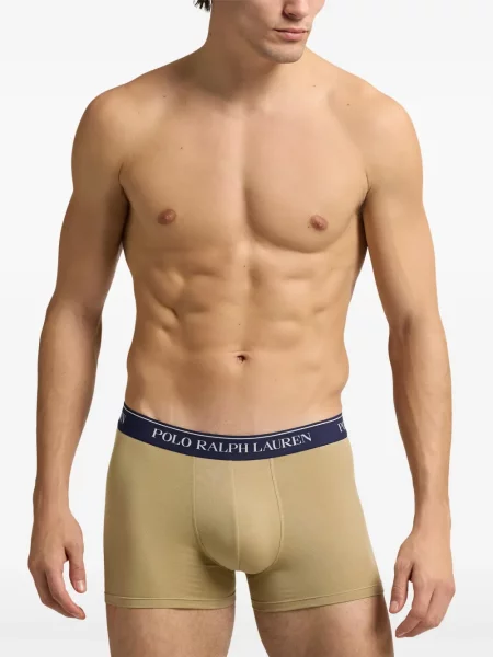 Tricou Polo Ralph Lauren din piele cu broderie în carouri maro