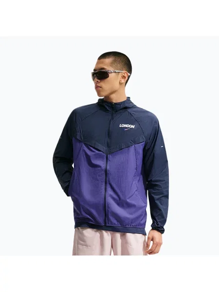 Geacă de alergare pentru bărbați Nike Stride Dri-Fit ADV midnight navy/court purple violet