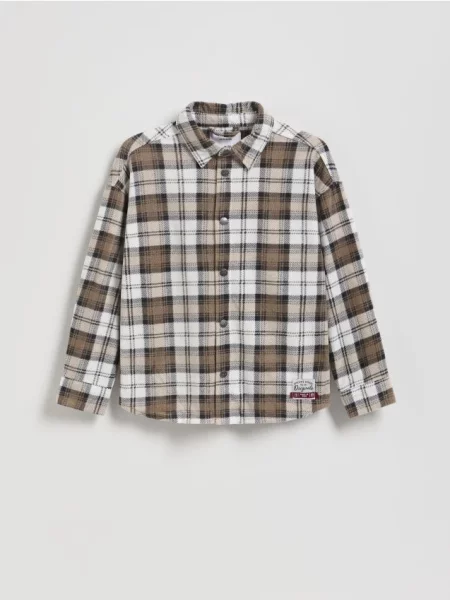 Reserved Koszula w kratę beżowy