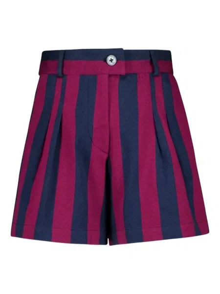 Pantaloni scurți Paula cu dungi plisate violet