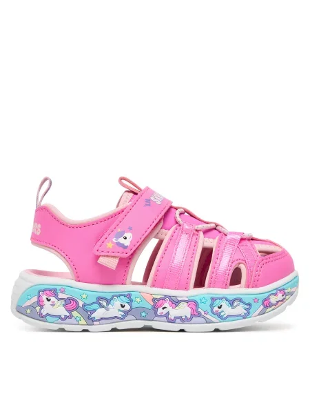SKECHERS Sandály PLAY SCENE SPLASH CUTE CREW světle béžová / tmavě fialová / světle / bílá růžová
