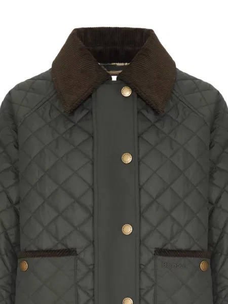 Gulerat matlasat geacă Barbour de catifea cord verde