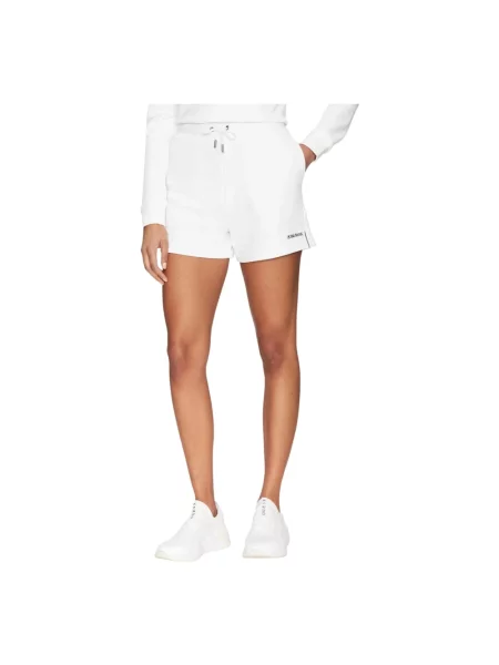 Guess Jeans szorty gładkie high waist biały