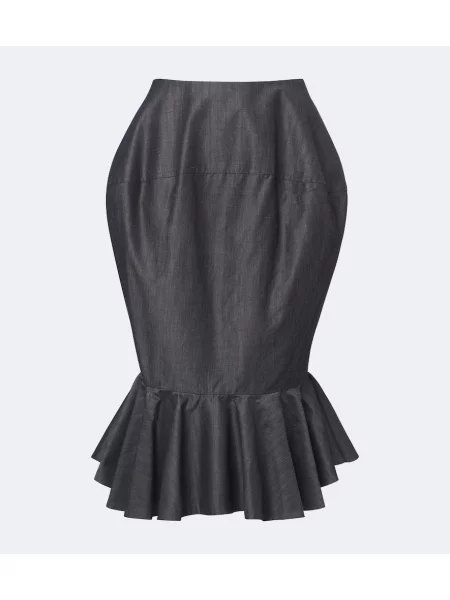 Midi sukňa Jacquemus sivá