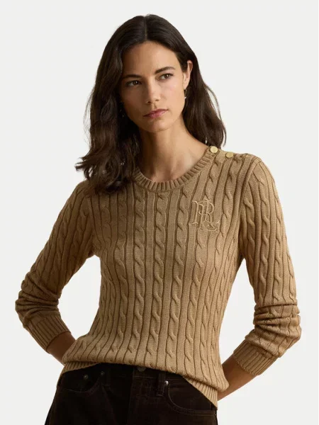LAUREN RALPH LAUREN Pulover Bej închis maro