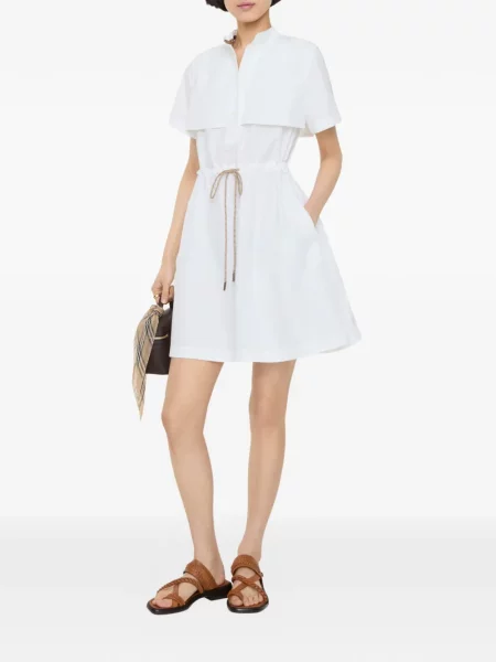 Rochie Burberry din poplin de costum alb
