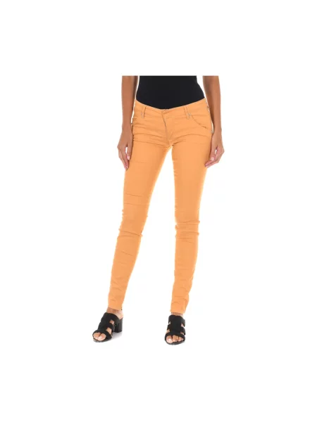 Skinny jeansy skinny Met żółte