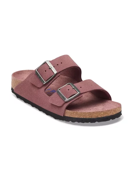 Birkenstock Arizona SFB LEVE klapki na płaskim zamszowe