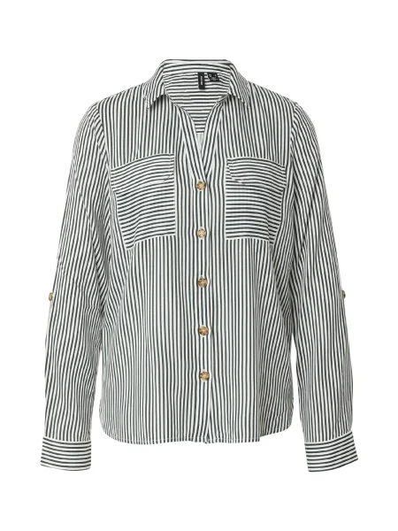 VERO MODA Bluză VMBUMPY verde pin alb