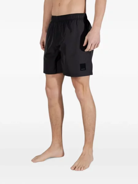 Slip de baie Armani Exchange cu autograf negru